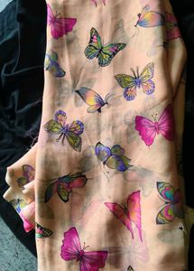Beautiful Butterfly Print Saree