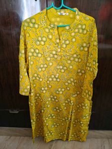 Yellow Printed Kurta