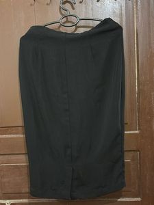 Chic Black Wrap Skirt with Gold Accents