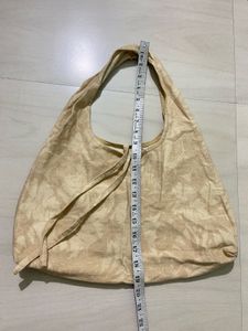 Chic Denim Beige Floral Hobo Bag