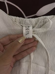 Cream Textured Crop Top