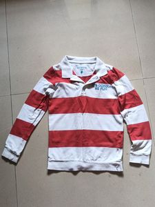 Pantaloons Red And White Boy's Full Sleeve Tshirt