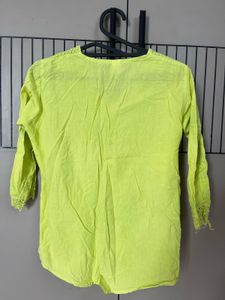 Vibrant Lime Green Embroidered Kurta