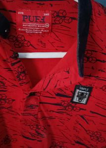 Kids Red Graphic Print Shirt