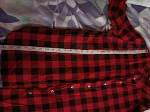 Red &amp; Black Checkered Long Sleeve shirt bust 36,