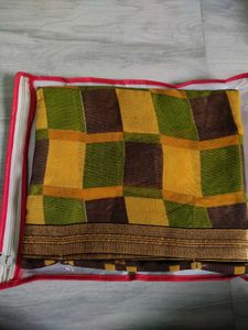 Georgette Saree with Checks Pattern