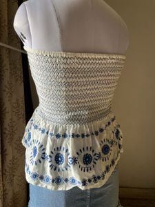 Smocked Peplum Tube Top