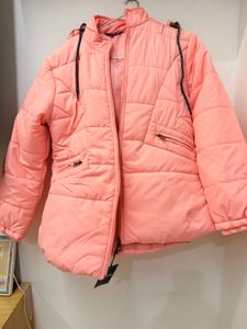 Shein Pink Puffer Jacket with Hood