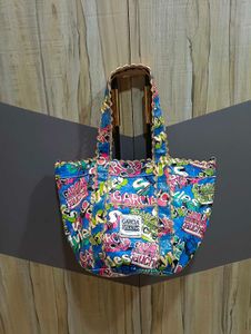 Vibrant Graffiti Print Tote Bag