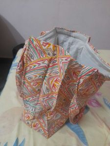 Vibrant Geometric Print Tote Bag