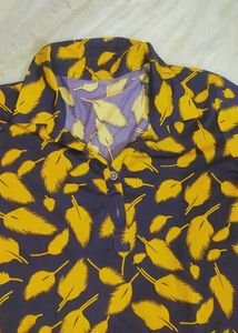 Musturd Floral Printed Shirt For 32 Bust