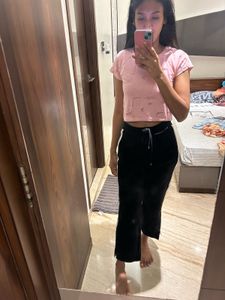 black side cutout pants