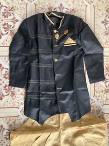 Men's Black Kurta Set with Dhoti ( 12-13 year Boy