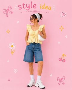 Completely New Lemon Drop Peplum Top