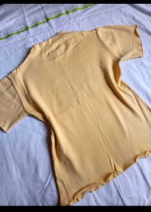 NEW! Cotton Ribbed Yellow Top