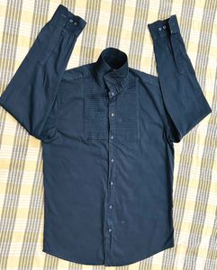DENNISON Neavy Blue Party Wear Shirt (M)