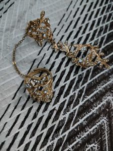 Elegant Butterfly Design Hand Chain Ring