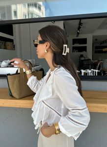Boho White Ruffle Blouse
