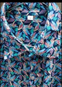 Stylish Blue Floral Print Shirt