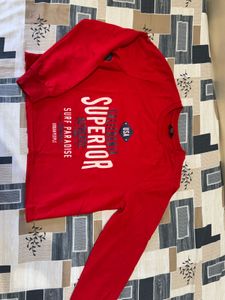 Red "Surf Paradise" sweatshirt