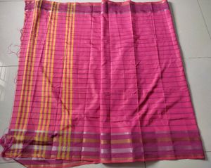 Pinkish Rose Poly Silk Saree New