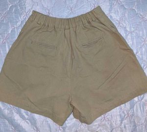 Khaki Pleated Shorts