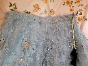 Stunning Blue Embroidered Lehenga Choli