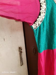 green and pink Kurtas With Box