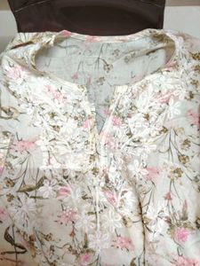 Boho Floral Embroidered Tunic Top(XL)