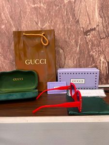Gucci Red Sunglasses with Embellishments