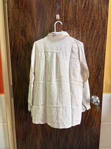 34 bust Beige Linen Blend Shirt women’s