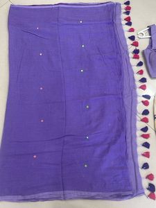 LAVENDER SAREE WITH TWO BLOUSES