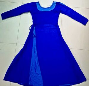 Embroidery blue net kurta
