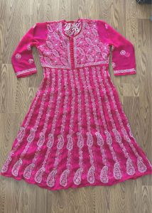 Stunning Magenta Chikankari Kurta