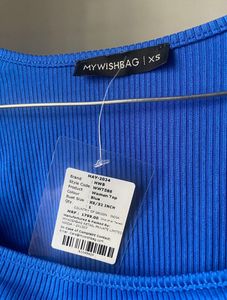 NWT Royal Blue Square Neck Top