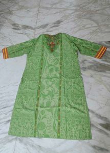 Green Floral Print Grand Look Kurta