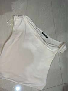 Chic One-Shoulder White Top