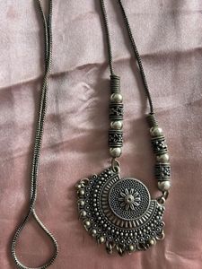 Bohemian Oxidized Silver Necklace