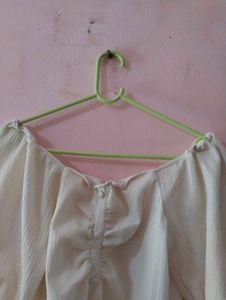 Cute White Puff Sleeve Top