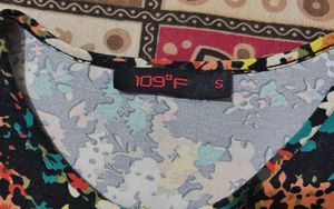 floral black and orange Top