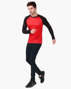 CORWOX Men's Red &amp; Black Dry Fit T-Shirt
