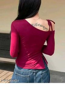 korean Red Top with one shoulder