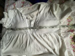 Cozy White Nightgown with Ruffles
