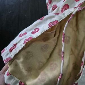 Cream Floral Printed corset Back Sleeveless Top