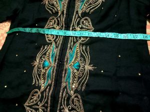 Embroidered black kurta