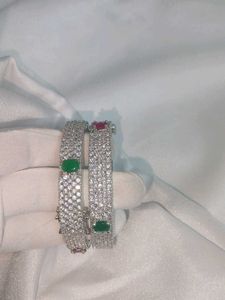 AD Openable Bangles With Stone