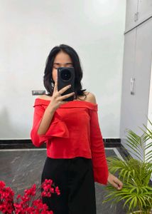 Red Off-Shoulder Top