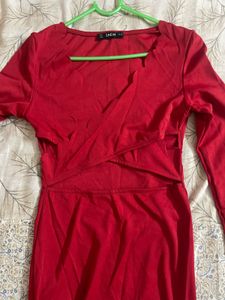 Red Shein Cutout Mini Dress