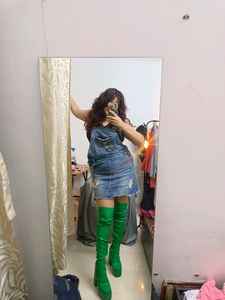 Green Thigh High Boots