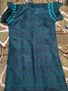 Men's Teal Embroidered Kurta